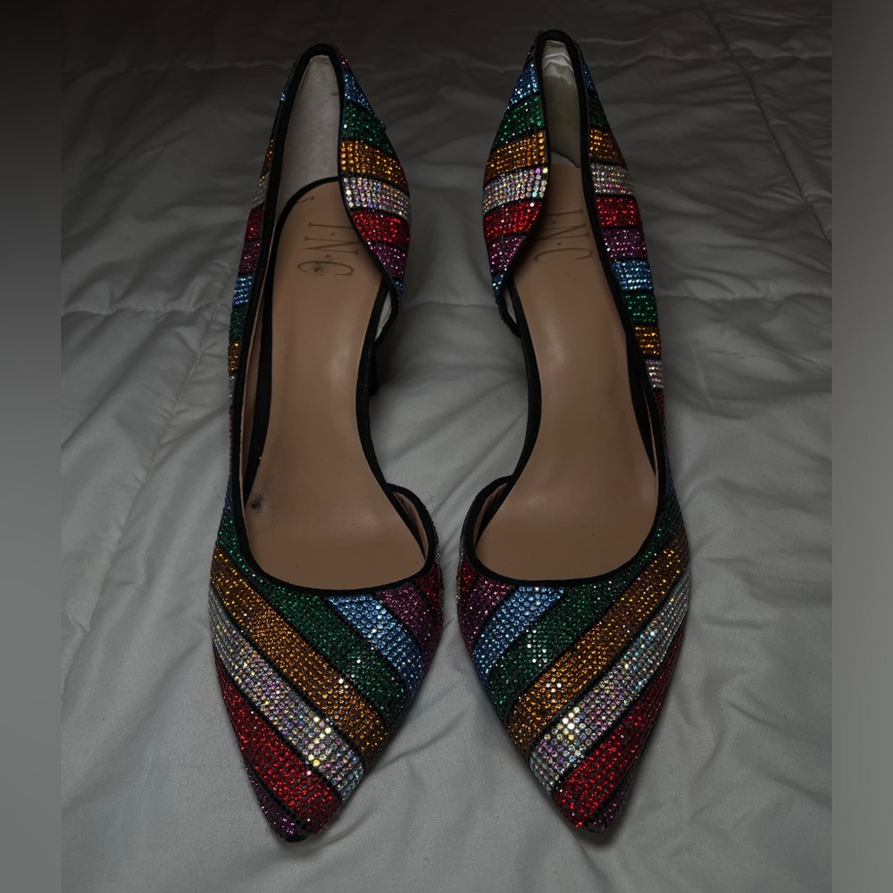 International Concepts Colorful rhinestones heels